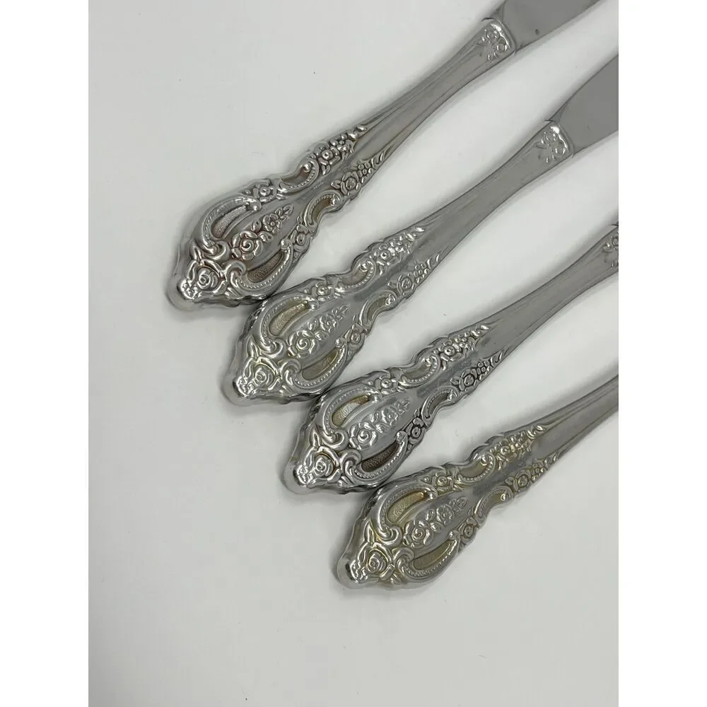 Oneida Renoir-Pembrooke Stainless Floral Hollow Dinner Knives 9